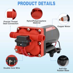 Nilight RV Water Pump 12V Camper Water Pump 5.5 GPM 70 PSI with Pressure Switch & Strainer Heavy Duty Diaphragm Pump Self-Priming Low Noise for RV Camper Marine Yacht Caravan Trailer, Fresh Water Transfer Pump for Motorhome Boat Caravan Outdoor System