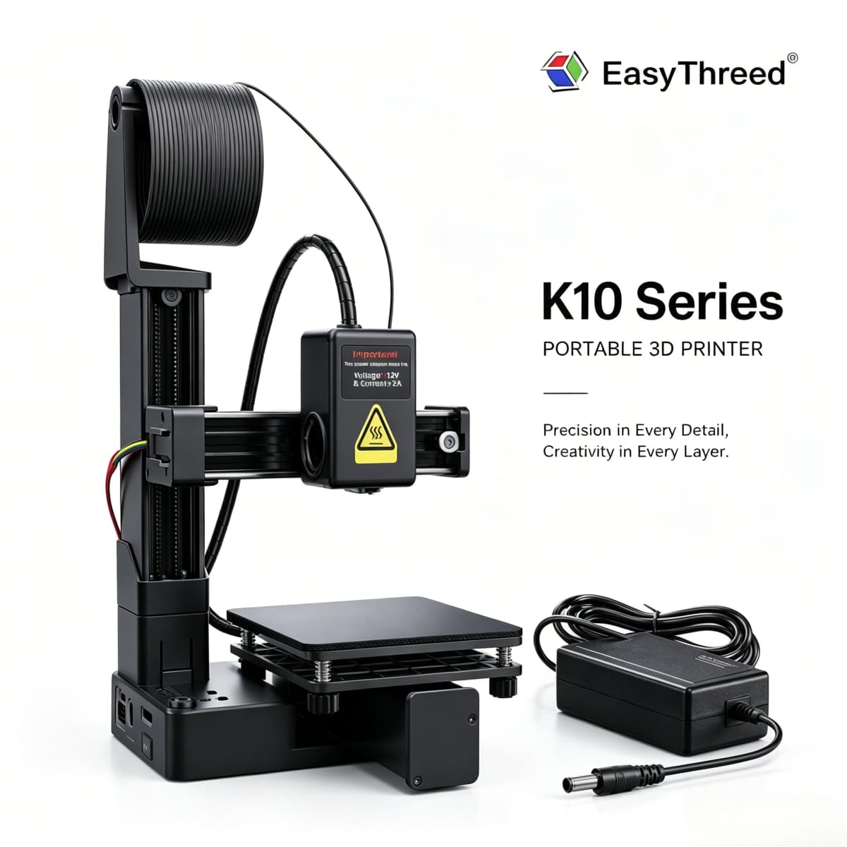 EasyThreed Entry Level Mini 3D Printer Portable Desktop 3D Printer with 100x100x100mm Build Plate Low Noise Fast Assembly for Kids Beginners Home Education DIY Printing Projects Student Use