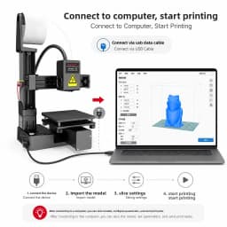 EasyThreed Entry Level Mini 3D Printer Portable Desktop 3D Printer with 100x100x100mm Build Plate Low Noise Fast Assembly for Kids Beginners Home Education DIY Printing Projects Student Use