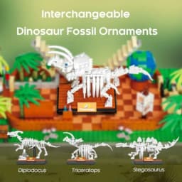 Mini Building Set for Adults Dinosaur Museum Toy with LED Light Jurassic World Dino Fossils Building Block Kit Architecture Mod