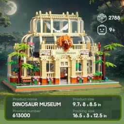 Mini Building Set for Adults Dinosaur Museum Toy with LED Light Jurassic World Dino Fossils Building Block Kit Architecture Mod