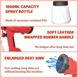 Cordless Paint Sprayer 500ml/min Max Flow – 4 Nozzles & 3 Spray Patterns, Compatible with Milwaukee 18V Battery, for DIY Home Painting, Furniture, Cabinets
