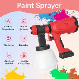 Cordless Paint Sprayer 500ml/min Max Flow – 4 Nozzles & 3 Spray Patterns, Compatible with Milwaukee 18V Battery, for DIY Home Painting, Furniture, Cabinets