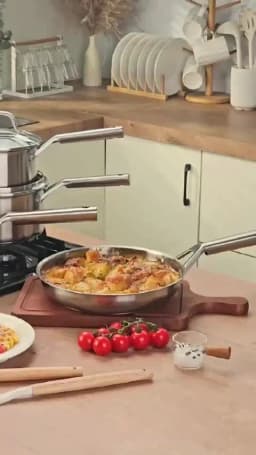 KOCH SYSTEME CS 17 Piece Stainless Steel Cookware Set Kitchen Saucepan Milk Pot Frying pan Professional 18/10 Stianless Steel Pots and Pans Set 5-Layer Stainless Base Induction Ready