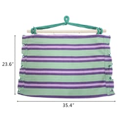 Outdoor Hanging Rope Chair Polyester Cotton with 2 Soft Pillows Green 250 Lbs Capacity for Garden Patio Porch Backyard Swing