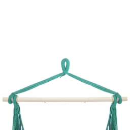 Outdoor Hanging Rope Chair Polyester Cotton with 2 Soft Pillows Green 250 Lbs Capacity for Garden Patio Porch Backyard Swing