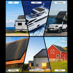 RVPOZWER 12BB/18BB 12V Solar Panel 100W N-Type Monocrystalline Solar Cell High-Efficiency PV Power for Rooftop Camping Rigid