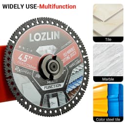 LOZLIN 4.5" 3PCS Diamond Saw Blades Super Thin Dry Cutting Disc Wear Resistant For Tile Marble Granite Ceramic Angle Grinder Masonry Construction Tool