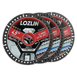 LOZLIN 4.5" 3PCS Diamond Saw Blades Super Thin Dry Cutting Disc Wear Resistant For Tile Marble Granite Ceramic Angle Grinder Masonry Construction Tool