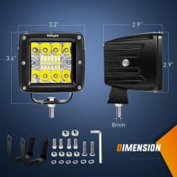 Nilight 3-Inch LED Cube Pod Lights, 42W Spot/Flood Combo Beam, 2PCS Auxiliary Driving Lights with Wiring Harness Kit, Reverse Backup Lights for Truck, Jeep, SUV, ATV, UTV