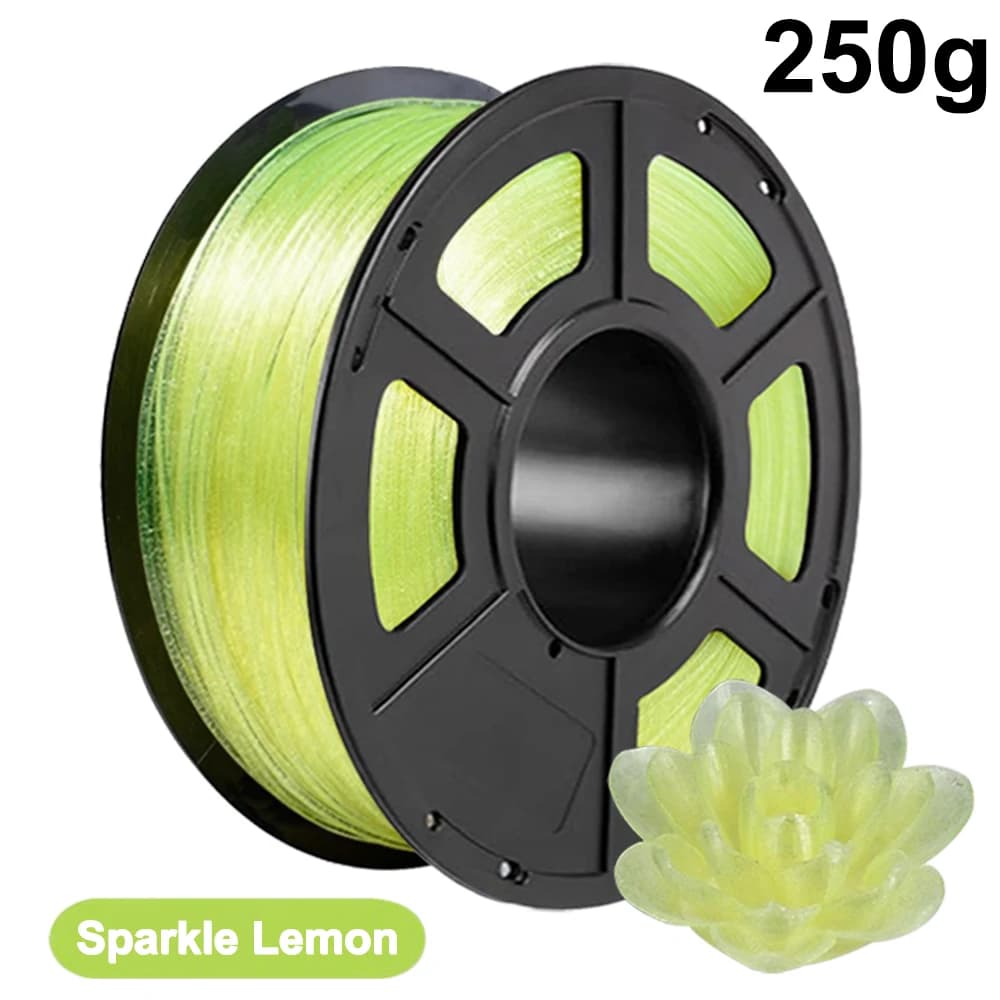 PLA Crystal Sparkling Yellow 3D Printer PLA Filament 1.75mm PLA Crystal Sparkling Yellow 3D Printer Material 250g Vacuum independent packaging