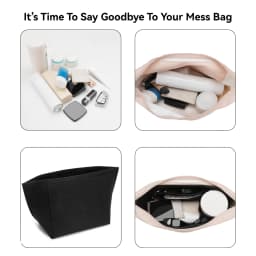 Felt Tote Bag Organizer Insert with Zipper Multi-Pocket Handbag Shaper for Longchamp Large Purse Makeup Storage Travel Liner