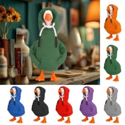 Funny 5 Inch Goose Outfits Red Hoodies Soft Solid Color Desk Goose Outfits Clothes Mini Porch Goose Hoodies for Decoration