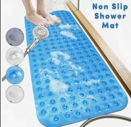Extra Long Non Slip Bath Mat 40x16 Inch,Dense Suction Cups Secure Mat Firmly On Tub And Shower Surfaces,Well Distributed Drain Holes Speed Up Water Flow To Reduce Standing Water,Fully Machine Washable For Effortless Daily Cleaning
