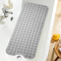 Extra Long Non Slip Bath Mat 40x16 Inch,Dense Suction Cups Secure Mat Firmly On Tub And Shower Surfaces,Well Distributed Drain Holes Speed Up Water Flow To Reduce Standing Water,Fully Machine Washable For Effortless Daily Cleaning