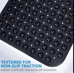 Extra Long Non Slip Bath Mat 40x16 Inch,Dense Suction Cups Secure Mat Firmly On Tub And Shower Surfaces,Well Distributed Drain Holes Speed Up Water Flow To Reduce Standing Water,Fully Machine Washable For Effortless Daily Cleaning