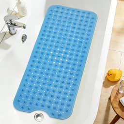 Extra Long Non Slip Bath Mat 40x16 Inch,Dense Suction Cups Secure Mat Firmly On Tub And Shower Surfaces,Well Distributed Drain Holes Speed Up Water Flow To Reduce Standing Water,Fully Machine Washable For Effortless Daily Cleaning