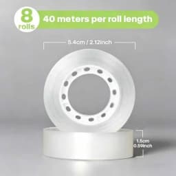 8 Rolls Transparent Tape for Office Home School Christmas Crafts Gift Packaging Invisible Tape Replacement Core