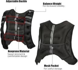 Weighted Vest for Men Women Kids, 12 16 20 25 30 Lbs Weights Included, Workout Equipment Strength Training Weight Vest for Training Workout, Jogging, Cardio, Walking