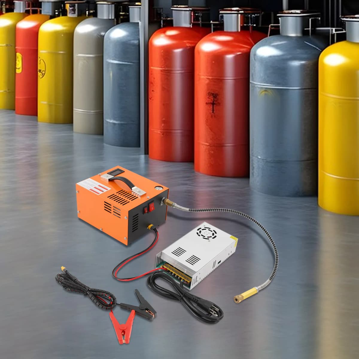 NEWEST Air Compressor,Stainless Steel Air Compressor 4500PSI/30MPa,w/ A Transformer for PCP Air Rifles,Paintball Tanks 350W