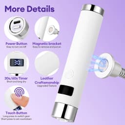 Wireless Rechargeable UV LED Nail Lamp Flexible Hose Auto Touch Sensor Dual Mode Handheld Desktop Gel Nail Curing Dryer UV LED Light Pen Portable Nail Art Salon Tool