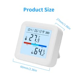 YFK Tuya WiFi Temperature Humidity Sensor, Smart LCD Hygrometer Thermometer with APP Remote Monitor Alert, Works with Alexa Google Home for Smart Home Automation