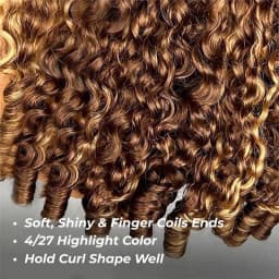 12A 220% Density P4/27 Honey Blonde Burmese Curly Half Wig Human Hair 38 Inch Glueless 3 In 1 Natural Style Seamless Flip Over Drawstring Headband Wigs Clip Beginner Friendly Wig Wear And Go With Drawstring Quick Install For Women Promotional Sale
