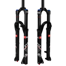 26/27.5/29 Inch MTB Air Suspension Fork 34mm Stanchions 140mm Travel Rebound Adjustment Straight Steerer 9x100mm QR Manual Lockout Mountain Bike Front Fork for XC AM