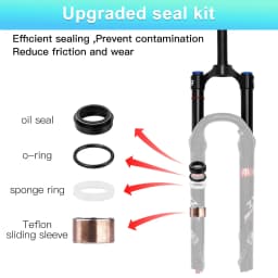 26/27.5/29 Inch MTB Air Suspension Fork 34mm Stanchions 140mm Travel Rebound Adjustment Straight Steerer 9x100mm QR Manual Lockout Mountain Bike Front Fork for XC AM