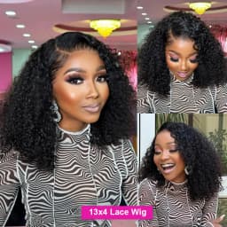 Bob Wig Human Hair 13x4 Transparent Lace Front Bob Wigs Super Double Drawn For Black Women Deep Wave Curly 100% Human Hair Wigs Pre Plucked Water Wave Bob Wigs