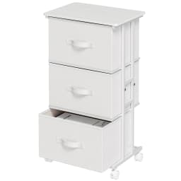 JHK 3 Drawers Dresser Storage Cabinet with Wheels Rolling Fabric Dresser Tower Storage Cabinet Organizer with Steel Frame for Closet Bedroom Entryway