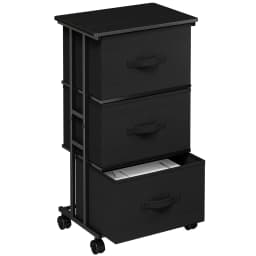 JHK 3 Drawers Dresser Storage Cabinet with Wheels Rolling Fabric Dresser Tower Storage Cabinet Organizer with Steel Frame for Closet Bedroom Entryway