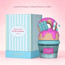 Lattafa Vanilla Freak Eau de Parfum, Give me Gourmand Collection, Unisex, Spray Form, 75ml, Vanilla Caramel Scent, Woody Notes, Long-lasting