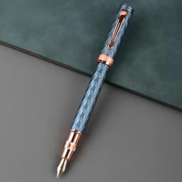 51-Piece Fountain Pen Set [1Pc Fountain Pen + 50Pcs Ink Cartridges], 0.5mm Nib, Hand-Polished Nib, High-Quality Craftsmanship, Stainless Steel Pen Body, Iridium Pen Clip, Electroplating Process, Engraved Pen Body Design, Suitable for Students, Holiday Gifts, Back-To-School Season, Birthday Gifts, Christmas, Father's Day, Mother's Day, Teacher's Day, Thanksgiving, Daily Writing, Signature, Calligraphy, Art, Fountain Pen