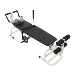 59.06-74.8in Long Back Stretch Bench,Adjustable Multifunctional Neck Stretcher Cervical Stretch Device, Handwheel Control Cervical Lumbar Traction Bed for Wellness Centers