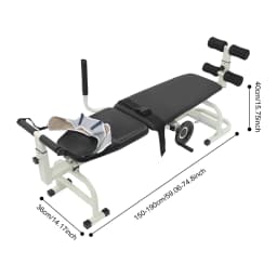 59.06-74.8in Long Back Stretch Bench,Adjustable Multifunctional Neck Stretcher Cervical Stretch Device, Handwheel Control Cervical Lumbar Traction Bed for Wellness Centers