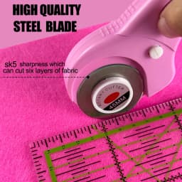 45mm Rotary Cutting Knife Sewing Supplies Set Includes A4 Cutting Mat, Sk5 Blade, 15X15Cm Acrylic Ruler, Marker Pen, Clips, and Storage Bag, for Quilting, DIY Hand Tools, and Christmas Decoration Tools