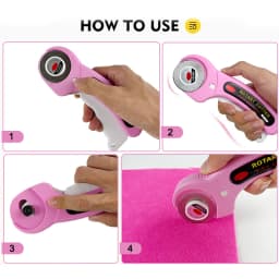 45mm Rotary Cutting Knife Sewing Supplies Set Includes A4 Cutting Mat, Sk5 Blade, 15X15Cm Acrylic Ruler, Marker Pen, Clips, and Storage Bag, for Quilting, DIY Hand Tools, and Christmas Decoration Tools