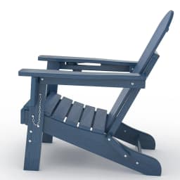 1 PC Folding Adirondack Chair, All-Weather HDPE Outdoor Chair, Wooden Textured with Cup Holder for patios, Decks, Gardens, Fire Pits
