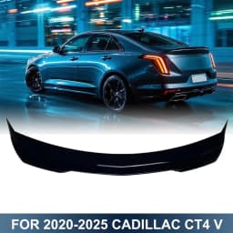 Car Rear Wing Bumper Tail Wing Gloss Black Style For Cadillac CT4 V 2020-2025 High Kick Duckbill Trunk Spoiler Car Trunk Spoiler