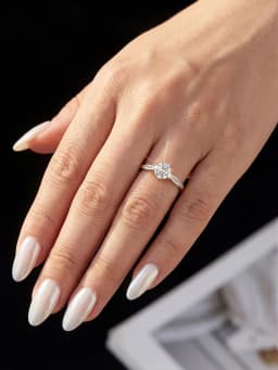 S925 Sterling Silver Brilliant Real 1CT Round Moissanite Wedding Engagement Ring High Quality Luxury Fine Jewelry for Women