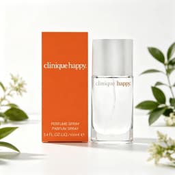 Clinique Happy Perfume Spray 100ML With Original Orange Gift Box Long Lasting Bright Fresh Citrus Floral Fruity Fragrance Women Perfume Clear Square Glass Silver Cap Bottle Cheerful Daily Scent Holiday Dating Gift for Ladies