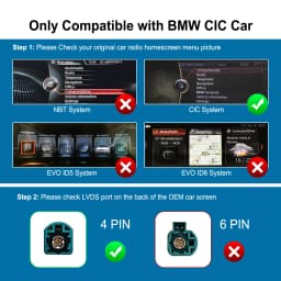 Wireless CarPlay Android Auto Retrofit Kit CarPlay Interface for BMW CIC System, Screen Upgrade Decoder Box for BMW CIC System