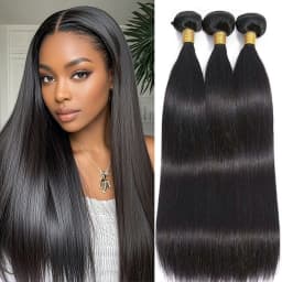 Straight Bundles Human Hair Natural Black Brazilian Remy Hair Extensions 1/3/4 PCS 14-30 Inch Hair Weave Bundles