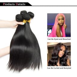 Straight Bundles Human Hair Natural Black Brazilian Remy Hair Extensions 1/3/4 PCS 14-30 Inch Hair Weave Bundles