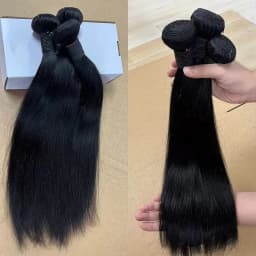 Straight Bundles Human Hair Natural Black Brazilian Remy Hair Extensions 1/3/4 PCS 14-30 Inch Hair Weave Bundles