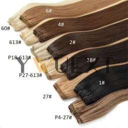 Human Hair Weft Extensions Straight 12"-22" Machine Remy Human Hair Extension 50g/pack Can Curly Hair Weaves for Women