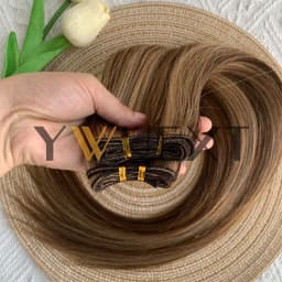 Human Hair Weft Extensions Straight 12"-22" Machine Remy Human Hair Extension 50g/pack Can Curly Hair Weaves for Women
