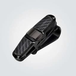 Ticket Card Receipt Clipboard Fastener Glasses Holder Carbon Fiber Car Sun Visor Sunglasses Clip 180 Degree Rotational Double Ended Mount Auto Interior Storage Organizer Accessories Tools