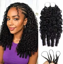 100% Human Hair Feather Crochet 15A Burmese Curly Natural Black Pre-Separated Feather Crochet Invisible Crochet Hair Extensions